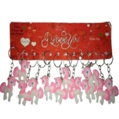 Unicorn Design Siicone Keychain- White And Pink Color (1Piece)