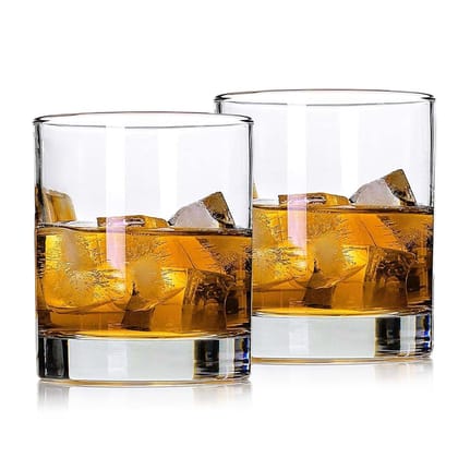 Plaza Round Whisky Crystal Cut Barware Drinking Glasses for Whisky, Bourbon, Scotch, Liquor, Wine, Cocktail Drinks.290ML