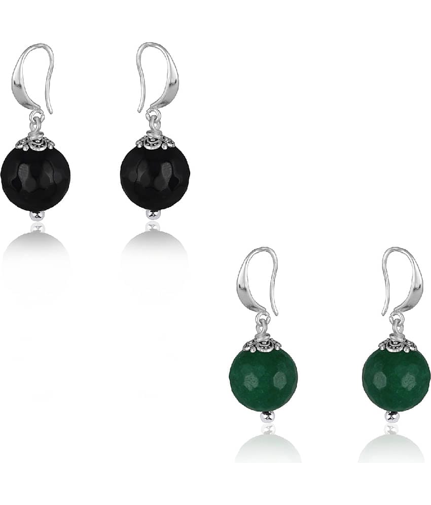 JFL - Jewellery For Less - Green Danglers Earrings ( Pack of 2 )