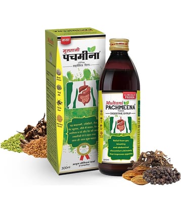 Multani Pachmeena Tonik Digestive Syrup Relief From Acidity & Abdominal Discomfort, Gas, Bloating - (Pack of 2) X 300ml