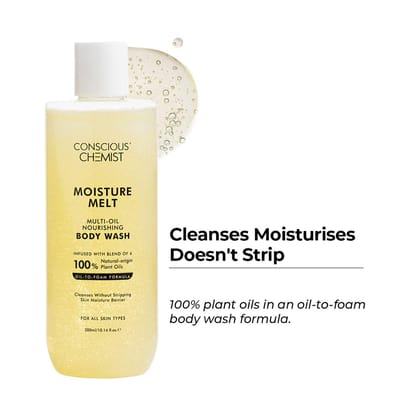 Conscious Chemist Multi-Oil Body Wash Shower Gel, Moisturizing Body Wash for Men & Women (300 ml)