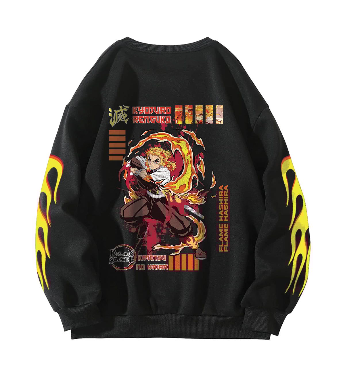 Demon Slayer Designed Oversized Sweatshirt-S / Black