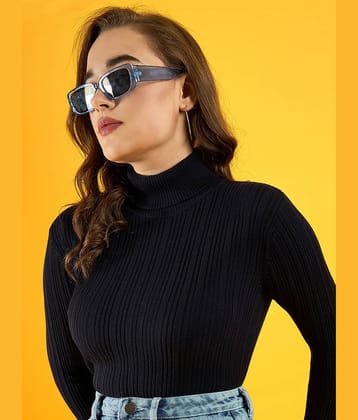 98 Degree North Cotton High Neck Women's Pullovers - Navy (Pack of 1)