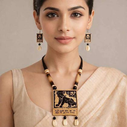 Premium Bamboo Wooden Necklace for Women Festive Occasion