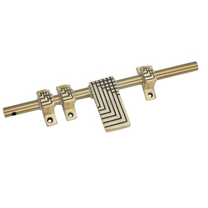 BUCKLER Door Kit Set, Latch and Bolts (Aluminium, Stainless Steel) Finish-Gold Antique, Size -10 Inch Aldrop- Liner