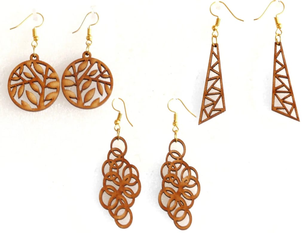 Nature-Inspired Wooden Earrings - Eco-Friendly Fashion