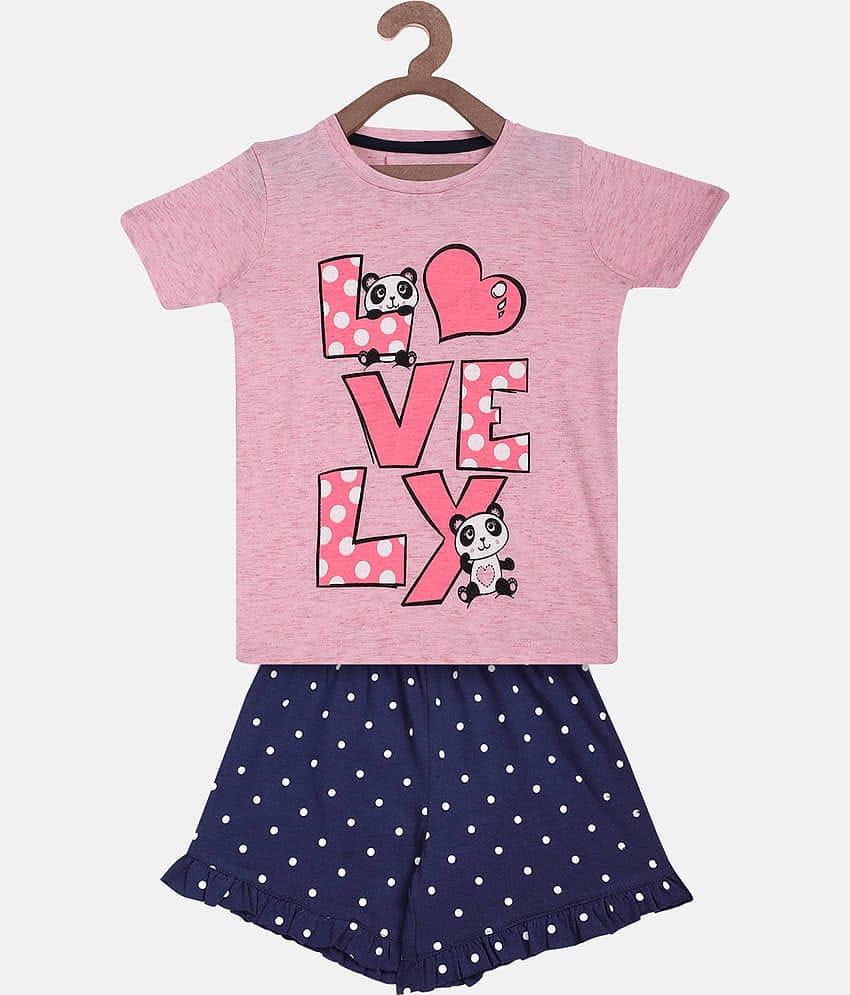 Lazy Shark Girls Tshirt & Shorts Clothing Set