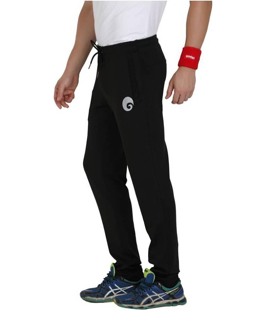 Omtex - Black Cotton Men's Trackpants ( Pack of 1 )
