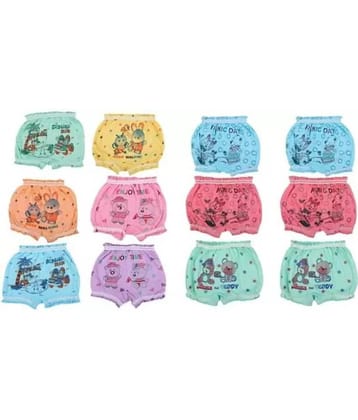 Cavenders Pack of 12 Cotton Bloomers For Baby Girls ( Multicolor )