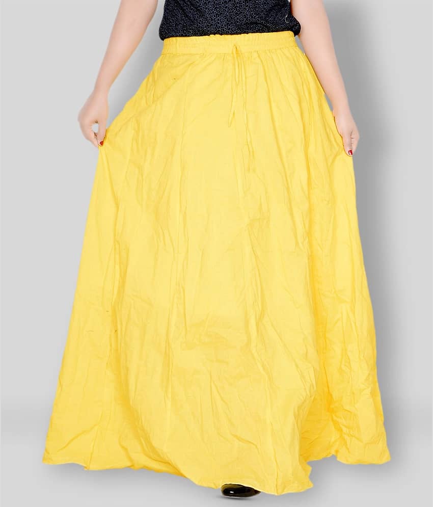 Sttoffa - Yellow Cotton Women's Broomstick Skirt ( Pack of 1 )
