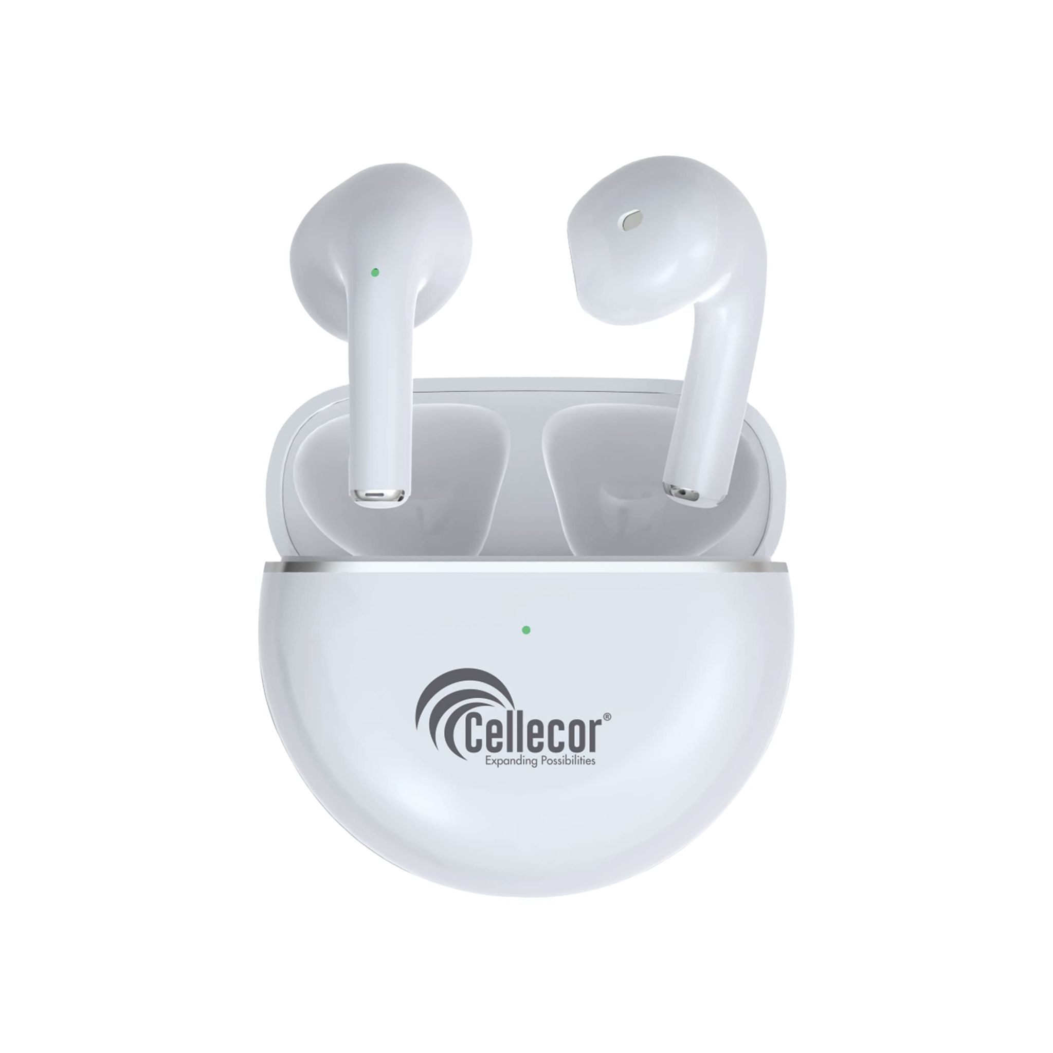 CELLECOR BroPods CB02+ Waterproof TWS with 25 Hours Playtime, Automatic Pairing, ENC Bluetooth Headset (White )