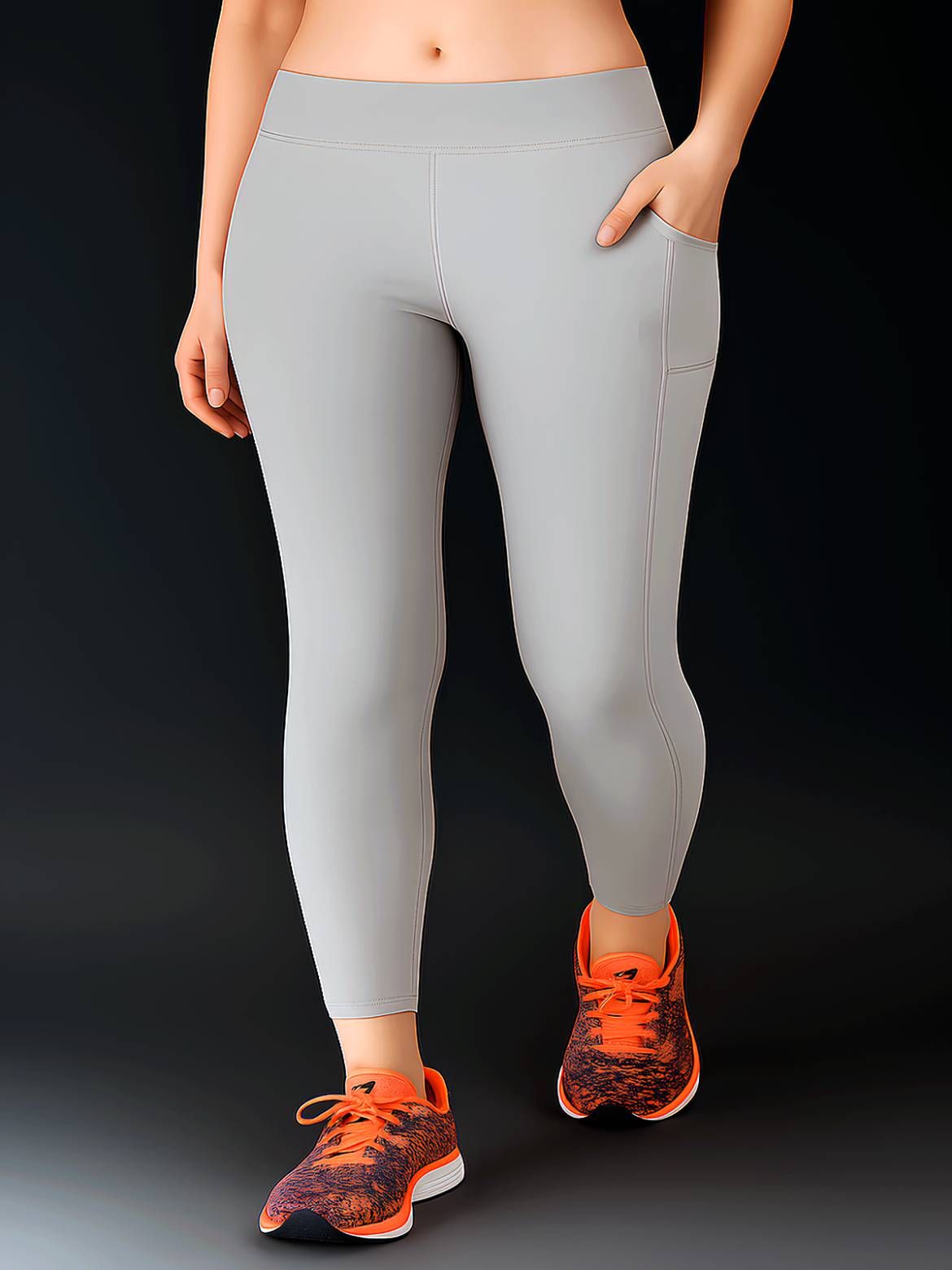 Premium Quality Yoga Tights Breathable & Stretchable Gym Leggings Activewear Pants for Girls or Women (Size-M) Grey