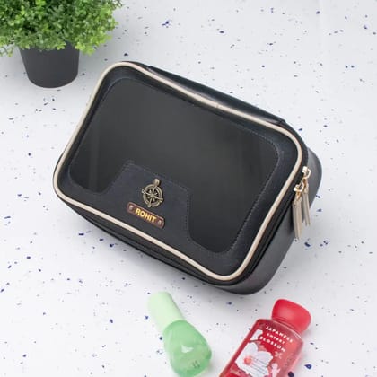 PERSONALISED VANITY CASE - BLACK-BLACK
