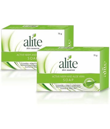 Alite Neem & Aloe Vera Soap Pimple Fighting Soap for Soft & Glowing Skin 75g ( Pack of 2 )
