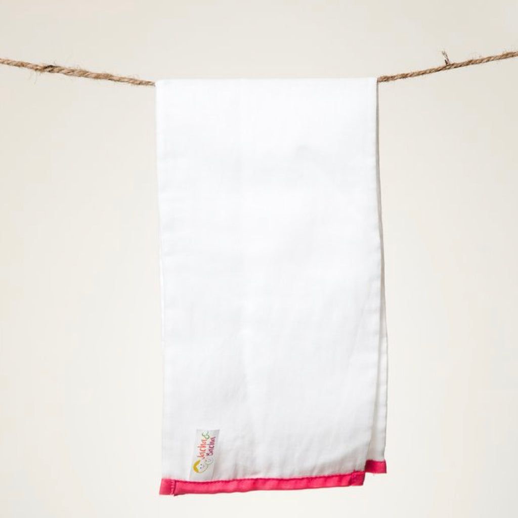 IVEI Pure Soft Cotton Dhoti BURP CLOTH for Babies - Set of 4 - Pink
