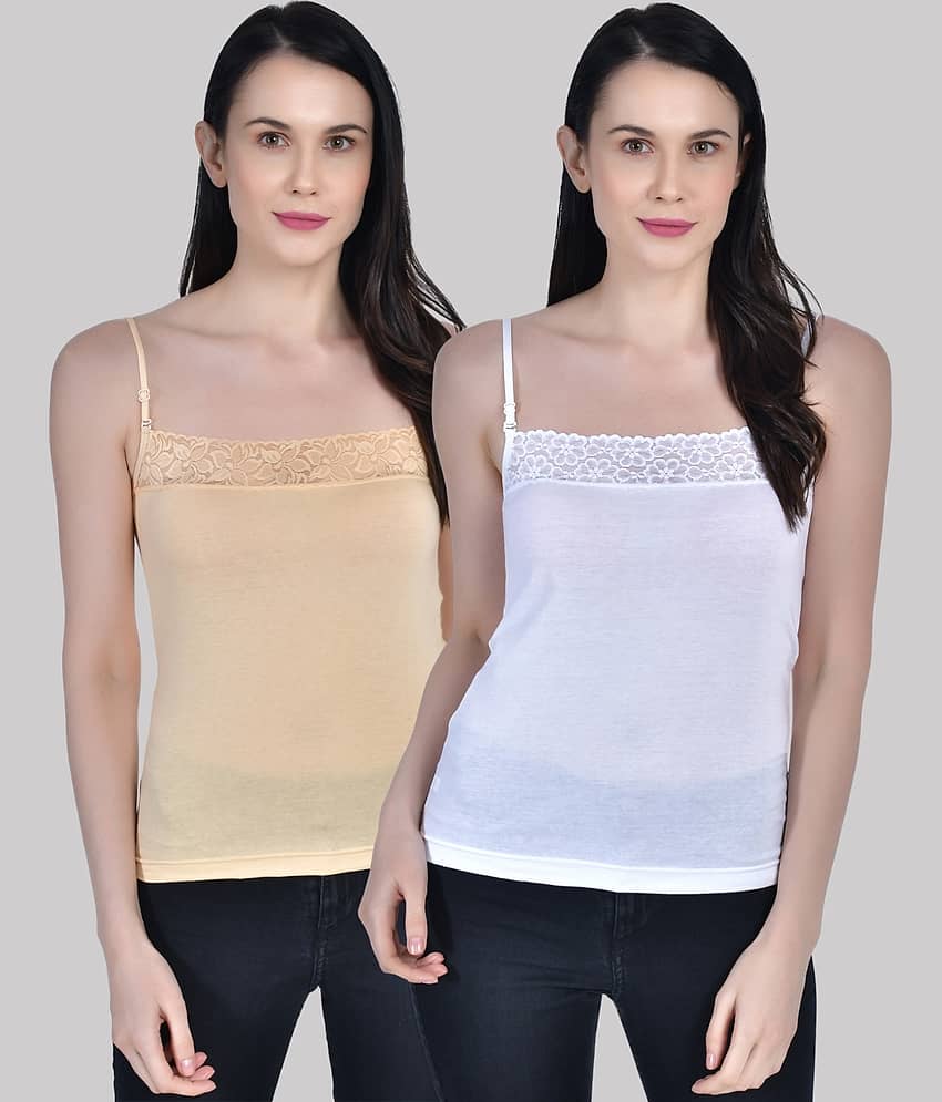 AIMLY Adjustable Strap  Cotton Slip - Black Pack of 2