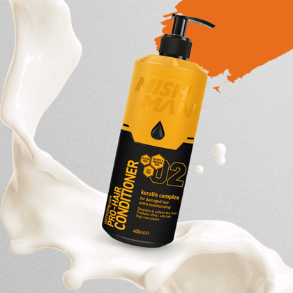 Nishman Pro – Hair Conditioner keratin Complex | Helps damaged & frizzy hair | Extra moisturising 400ML