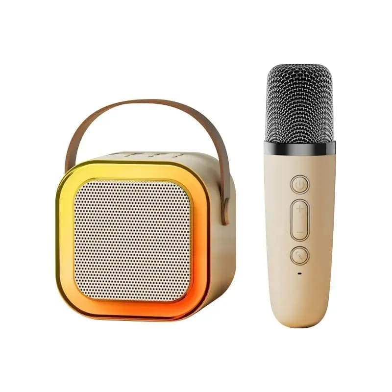 Wireless Karaoke Speaker with Intelligent Noise Reduction and Omnidirectional Sound with Colourful Light Effect (Square)