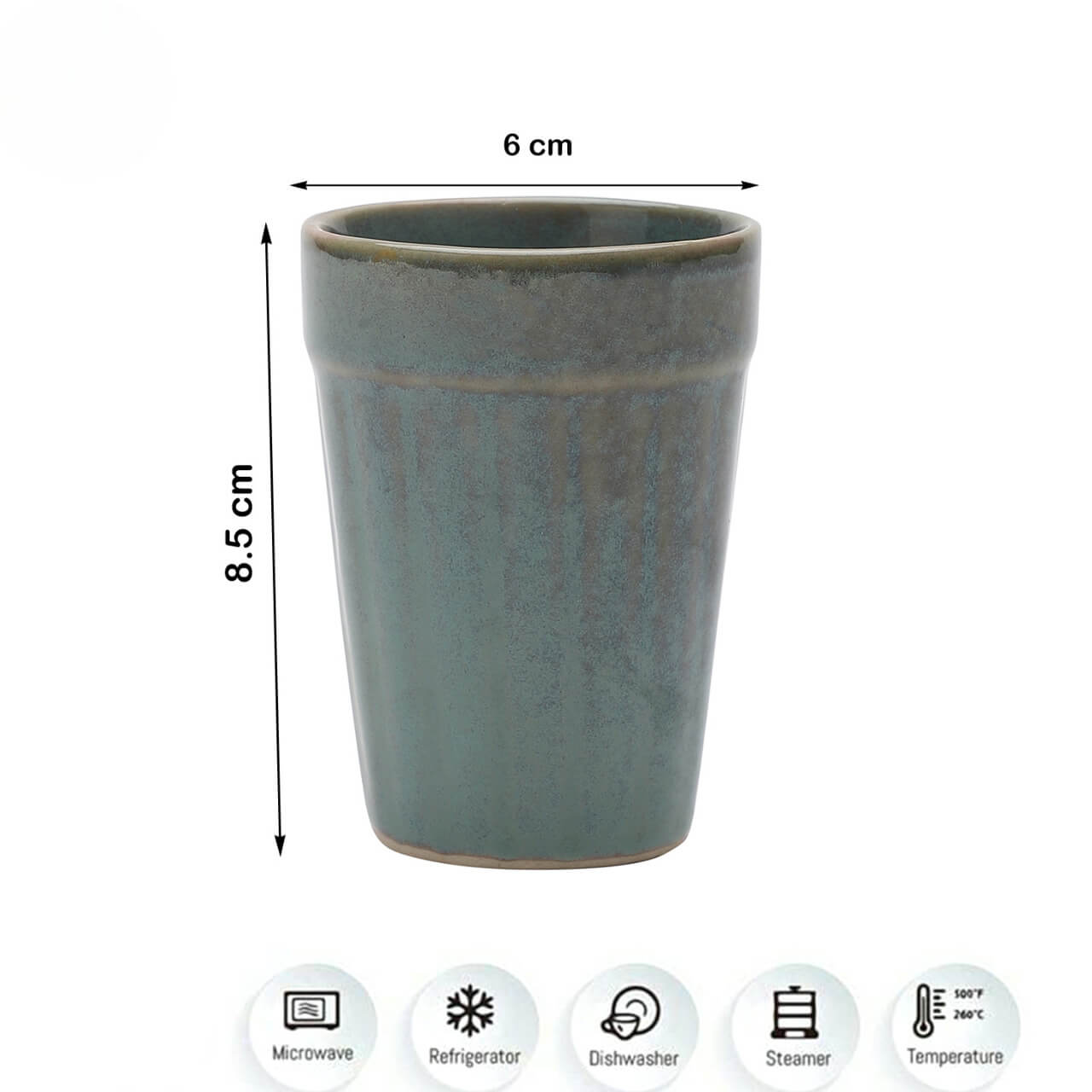 Ceramic Cutting Chai Glasses (set Of 2) 100 Ml Each