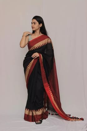 Tisser Handloom Black Vomri Saree