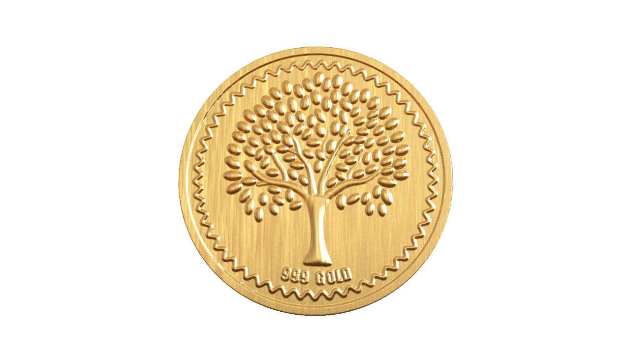 GehnaMall- Tree 24K 0.05 gm Gold Coin