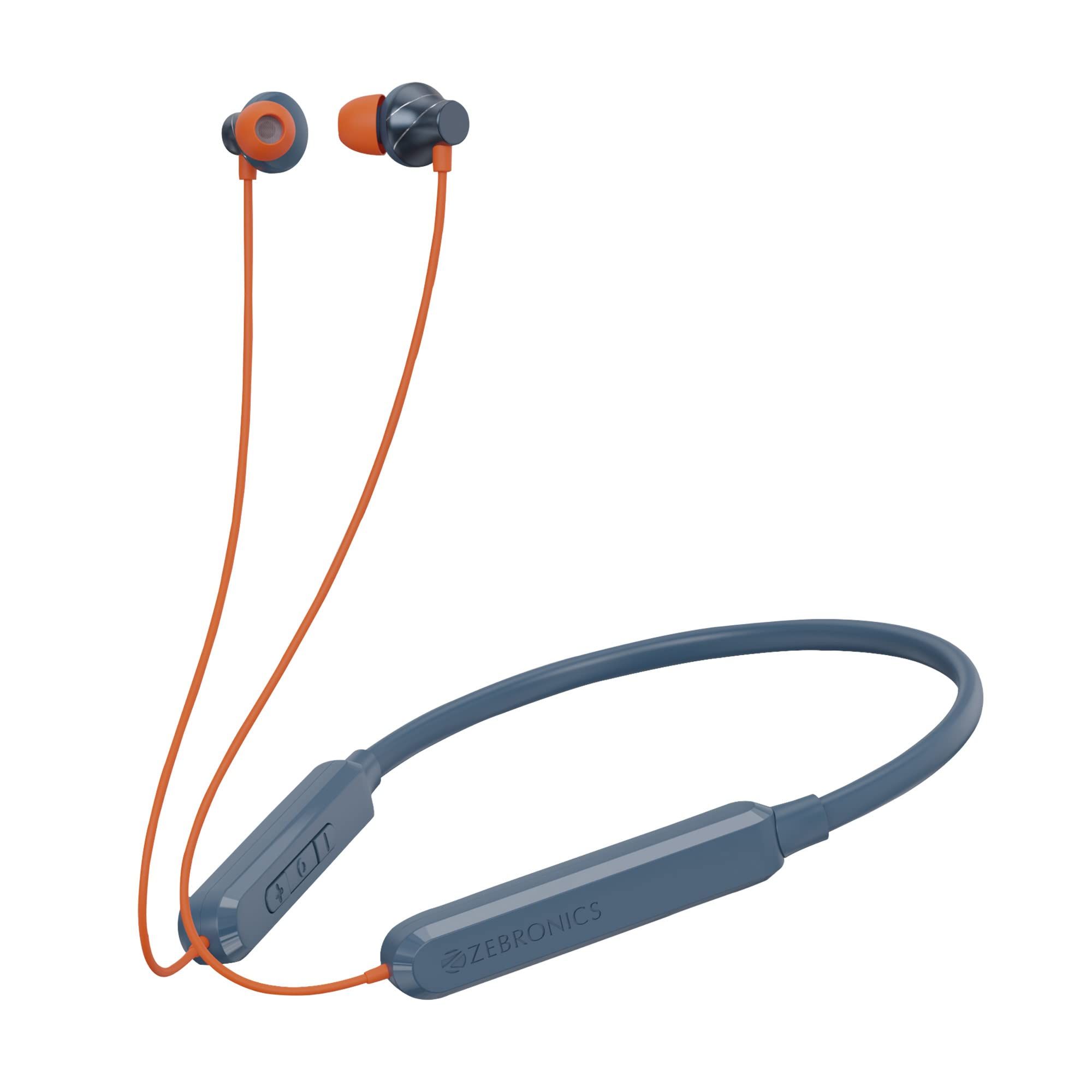 ZEBRONICS Jumbo LITE with 70 Hours Backup, Bluetooth v5.2 Wireless Neckband, Fast Charging, ENC Calling, Gaming Mode (Upto 50ms), Voice Assistant, Dual Pairing, Splash Proof, and Type C (Navy) ZEBRONICS Jumbo LITE with 70 Hours Backup, Bluetooth v5.2 Wir
