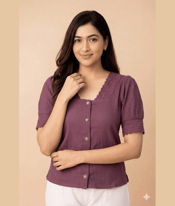 Shop To Shop Women's Cotton Shirt Style Top ( Pink )