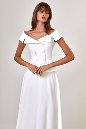 Sculpted Grace Duo Set-White / XXS