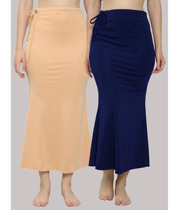 MEGASKA Multicoloured Lycra Petticoat - Pack of 2