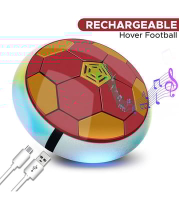 NHR C-Type USB Rechargeable Battery Powered Hover Football Indoor Electric Floating Hover Ball | Soccer | Smart Air Football | Fun Game for Kids Toys for Boys and Girls Birthday Gift (Red)