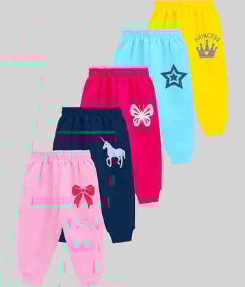 Kuchipoo Pack of 5 Baby Girls Cotton Blend Trackpant ( Multicolor4 )