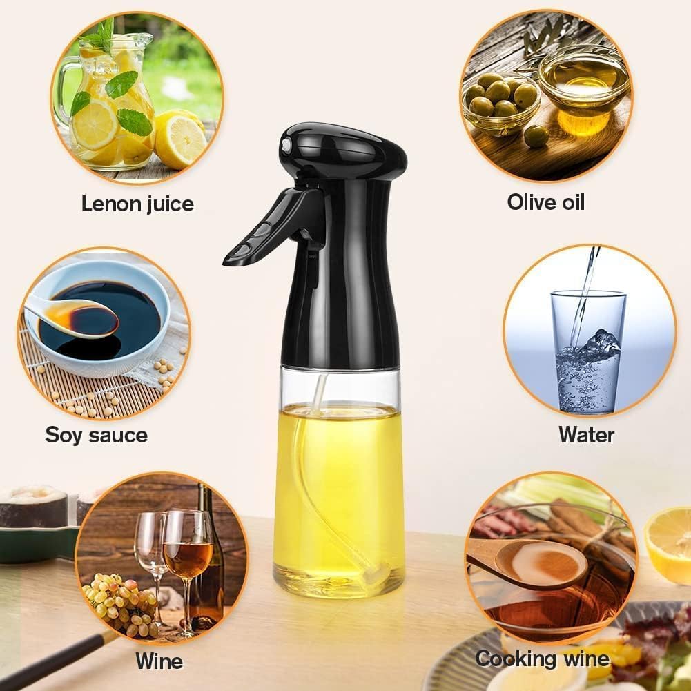 2-in-1 Olive Oil Sprayer and Dispenser Bottle for Kitchen | 500ml Glass Oil Bottle with Premium Nozzle | Cooking Oil Sprayer for Healthy Cooking and Salad Making (Spray Bottle)