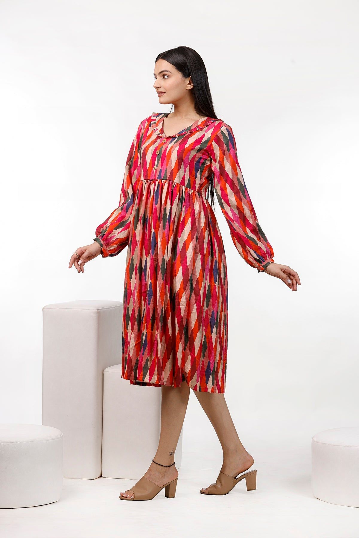 Rainbow Colorful Dress-XS