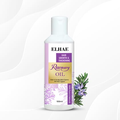 "ELHAE Rosemary Oil for Hair Growth & Thickening � 100% Pure & Natural Hair and Scalp Treatment, Promotes Stronger, Fuller Hair � 100ml"