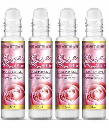 Rose Attar Perfume for Unisex - Pure, Natural Undiluted | Floral Attar - Pack of 4