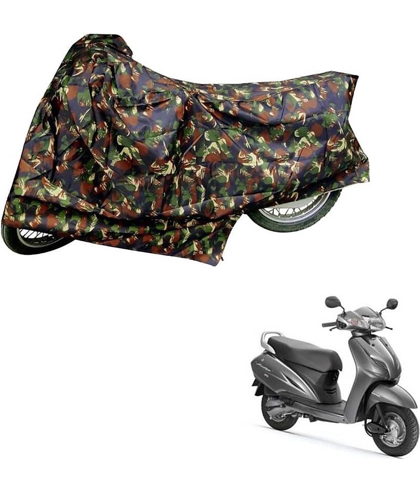 AutoRetail Dust Proof Two Wheeler Polyster Cover for Honda Activa 3G (Mirror Pocket, Jungle Color)
