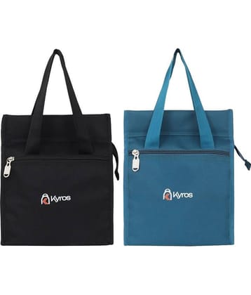 Kyros Black Polyester Lunch Bag Pack of 2