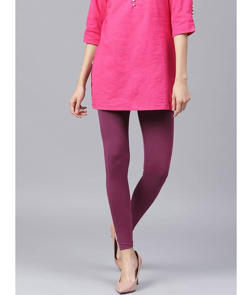 TCG - Purple Cotton Blend Women's Leggings ( Pack of 1 )