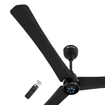 Atomberg Renesa Halo 1400mm BLDC Ceiling Fan with Remote Control & LED Indicators | Midnight Black