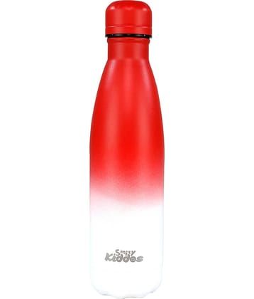Smily  kiddos - Steel water bottle matte -Red White Red Water Bottle 500 mL ( Set of 1 )