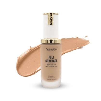 Seven Seas Full Coverage Liquid Foundation, Matte & Poreless, Blendable Normal to Oily Skin Combination Smooth (Caramel, 45 g (Pack of 1))