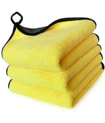 PENYAN - Yellow 800 GSM Microfiber Cloth For Automobile ( Pack of 3 )