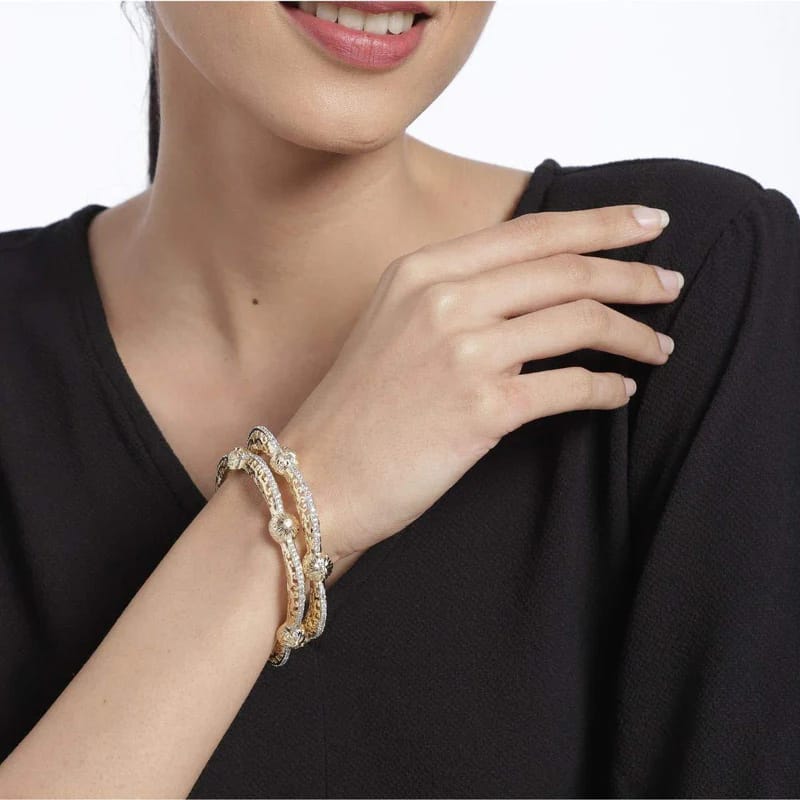 Gold-Plated AD Bangles set of 2