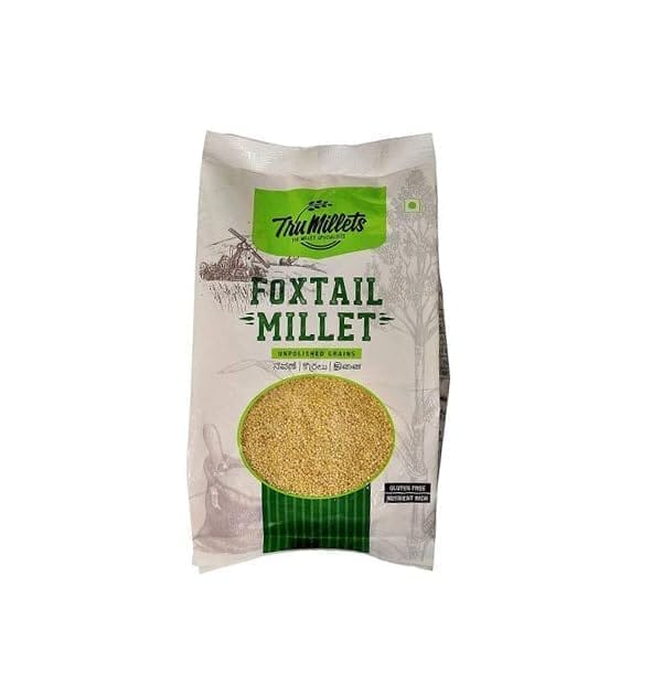 Trumillets 500gm Foxtail Millet Whole Grain | Gluten Free | No Chemicals | High Plant Protein and Fibre | Dosa, Uttapam, Dhokla Batter Replacement | Vegan | Just Cook for 10 minutes