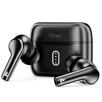 boAt Airdopes 141 Pro Buds, 13mm Drivers, Metallic Finish, 60HRS Battery, 4Mics ENx, Fast Charge, IPX5, v5.3 Bluetooth Earbuds, TWS Ear Buds Wireless Earphones with mic (Obsidian Black) boAt Airdopes 141 Pro Buds, 13mm Drivers, Metallic Finish, 60HRS Bat
