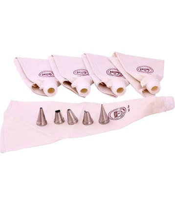Noor Cake Decoration Icing Bags (35 Cm) With S2 Nozzles - Set Of 10 Pcs