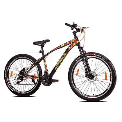 Leader Sphere 27.5T 21 Speed MTB Cycle With Dual Disc Brake And Front Suspension 27.5 T Hybrid Cycle/City Bike (21 Gear, Black)