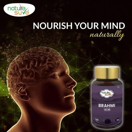 Nature Sure Brahmi Vati For Brain Health, Memory Boost And Mind Relaxation - 120 Tablets-1 Pack