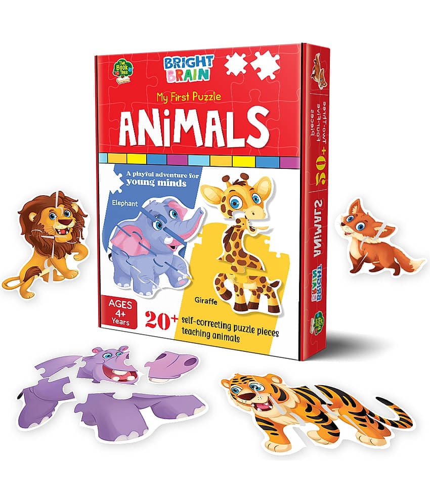 The Book Tree Animals Puzzle 20+ Big Size Piece Jigsaw Puzzle for Preschoolers, Educational Toy for Learning Animals, Gifts for Kids Ages 3 to 6