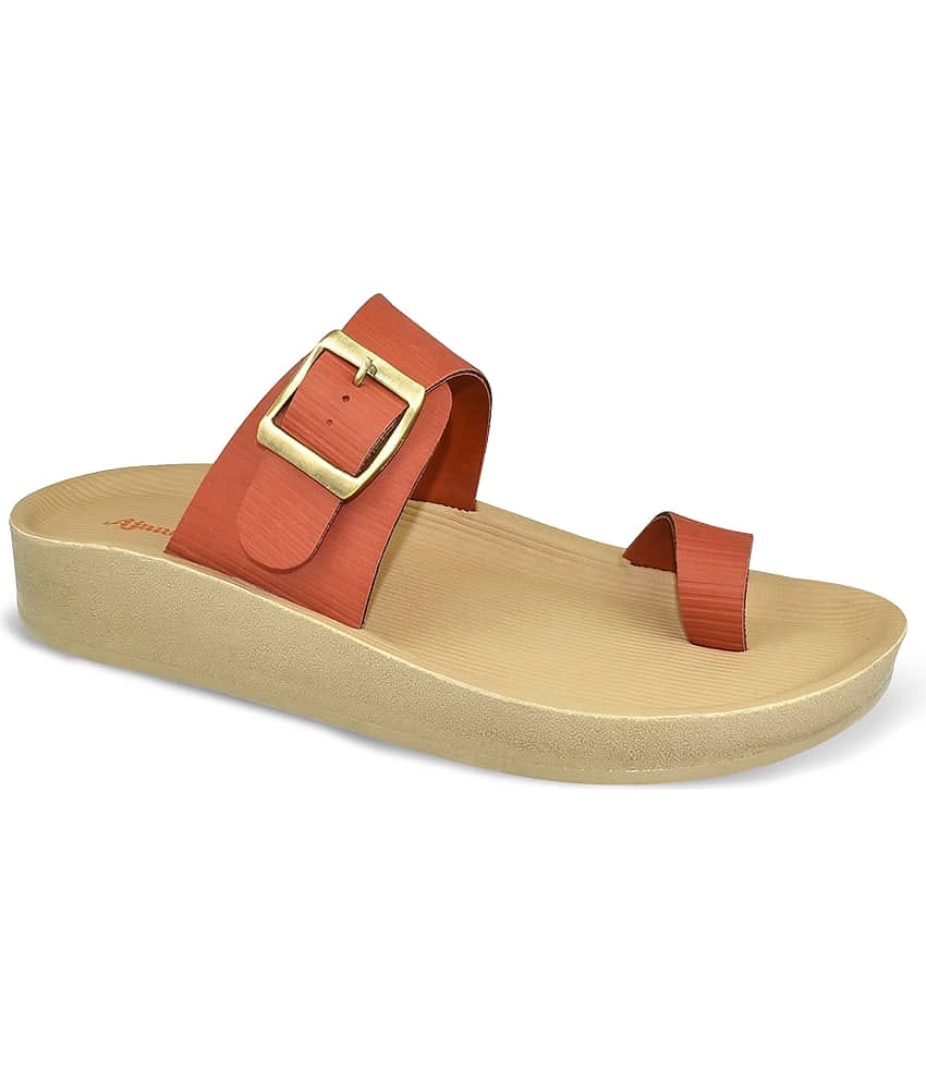 Ajanta Maroon Women's One Toe Flats